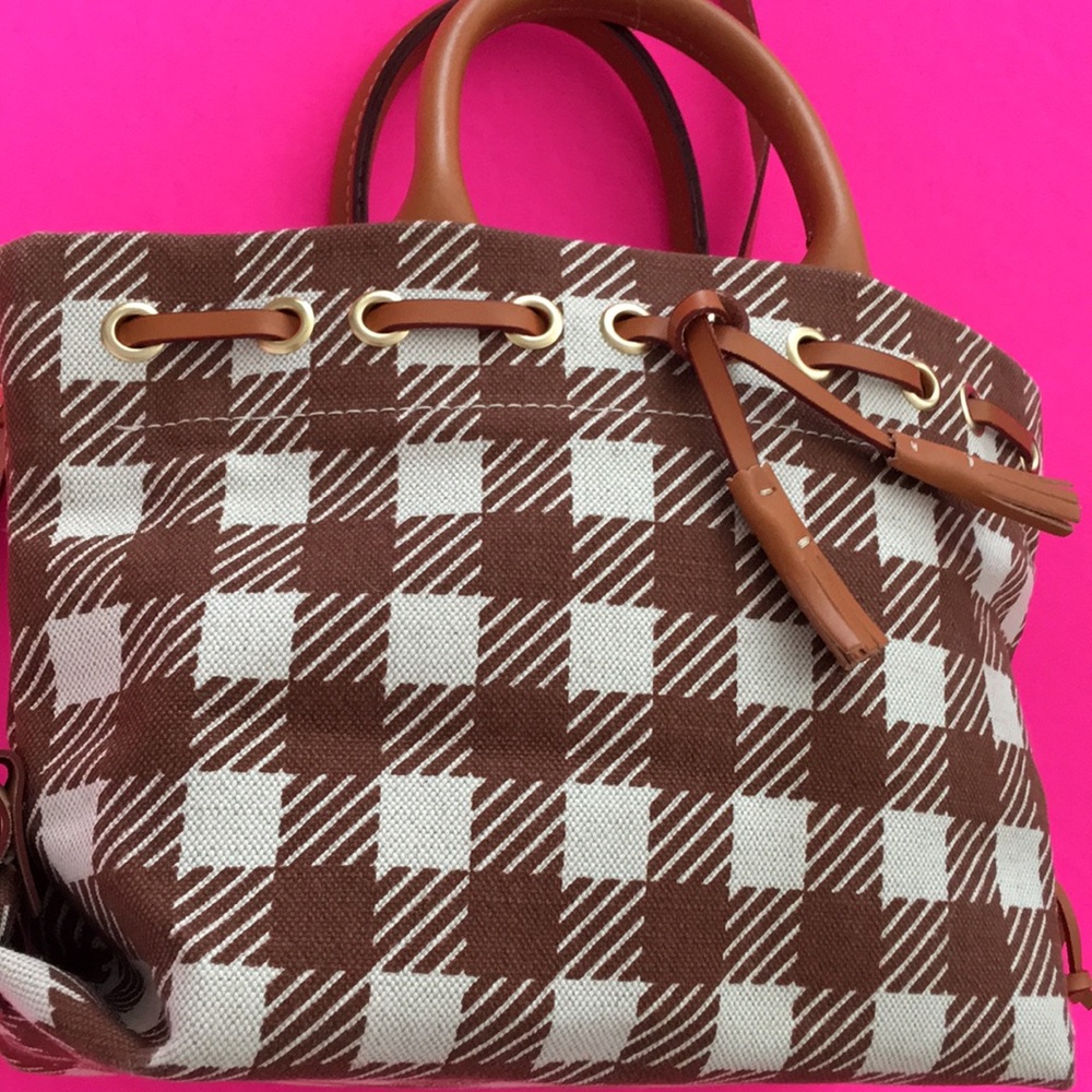 New Dooney Bourke brown & white checkered handbag